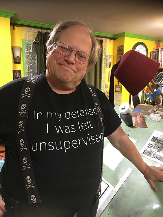 Artist Guest of Honor Phil Foglio in T-Shirt: In my defense, I was left unsupervised